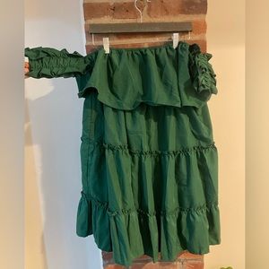 Plus Off Shoulder Ruffle Hem Dress